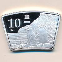 (2019) Монета Инаксессибл 2019 год 10 фунтов "Пингвины"  Медно-никель, покрытый серебром  PROOF